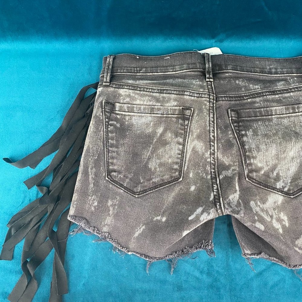 Ann Taylor Loft Side Fringe Cut Off Jean Shorts - Picture 5 of 6
